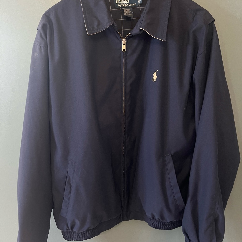Ralph Lauren Blue Lightweight Shirt Jacket with Embroidered Logo